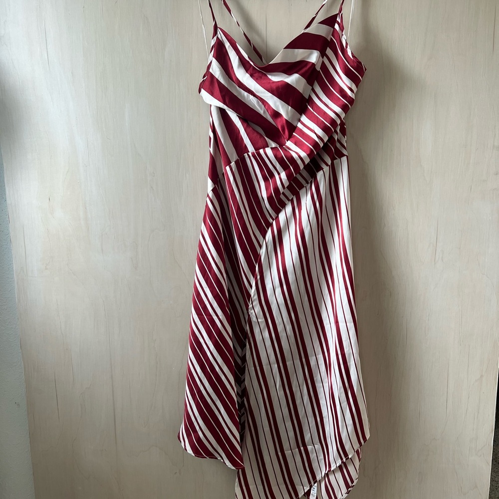 Anthropologie Red and White Striped Midi Dress - Picture 7 of 10